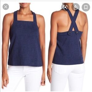 Madewell Blue Apron Cross-Back Tank LG